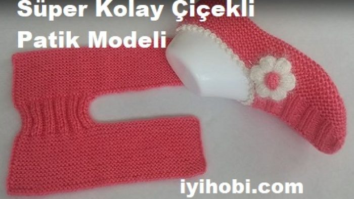 Süper Kolay Çiçekli Patik Modeli