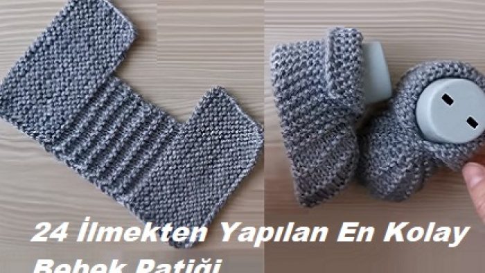 24 İlmekten Yapılan En Kolay Bebek Patiği